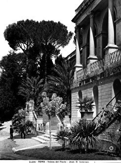Terrace Landscape Photography Drucke: View of Pincio, Rome