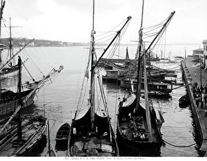 Sailboat On The Water Drucke: View of the port of Anzio