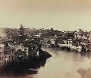 Tiber River Landscape Photography Drucke: View of the river Tiber, Rome