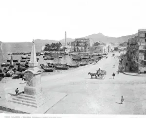 Palermo Architecture Drucke: View of the Romagna district outside Porta dei Greci in Palermo