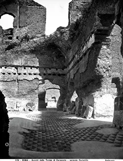 Roman Thermal Baths Drucke: View of the second peristyle at the Baths of Caracalla, Rome