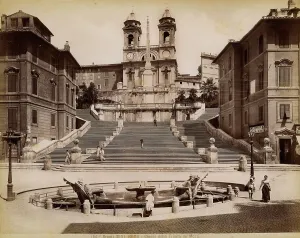 Roman Fountains Drucke: View from The Spanish Steps