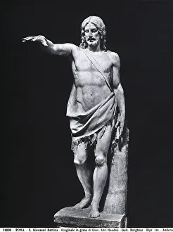 Renaissance Baroque Style Statues Drucke: Front view of St. John the Baptist