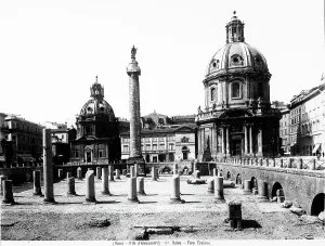 Roman Art Europe Drucke: View of the Trajan Forum with the Trajan Column in the centre