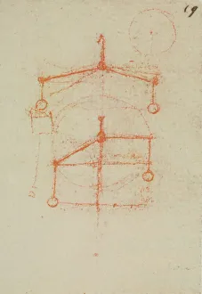 Ein Bild von Pesi e bilanceri; ein Zeichnung aus dem Codice Forster III, c.72v