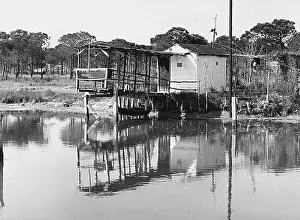 River Transportation Structure Drucke: Wharf on the river