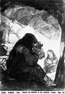 Drucke von Donna con bambini in una caverna. Disegno di Francisco de Goya al Museo del Prado Francisco Goya Drucke: Museo del Prado in Madrid
