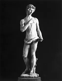 Michelangelo Statue Drucke: Young St. John the Baptist (view from the front)