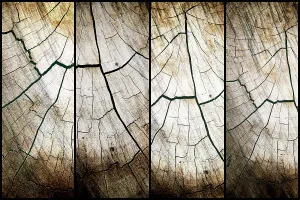 Nature Photography Artwork Drucke: 4 panel cross section of tree cut