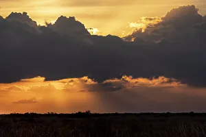 Nature Reserves In USA Drucke: Dramatic sunset over Everglades in Florida