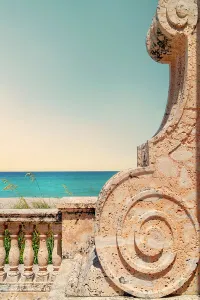 American Beach Scene Drucke: Florida, Palm Beach, detail of clock tower