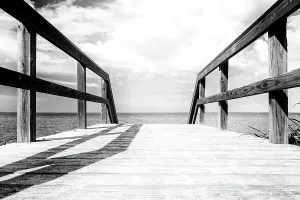 Treppenaufgang zum Meer hingewandt