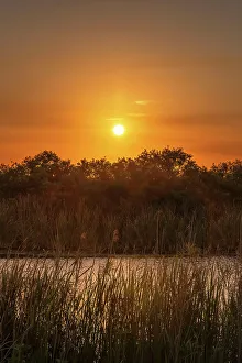 US Natural Landscapes Drucke: Sunset over lake