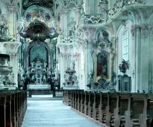 Innenansicht der Kirche in Birnau am Bodensee