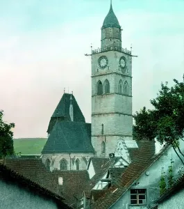 Bodensee-Kirchturm des Münsters in Überlingen