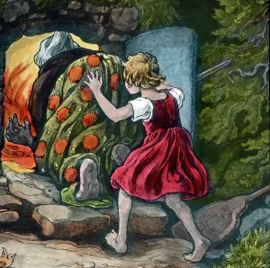 Hansel und Gretel im Ofen der Hexe