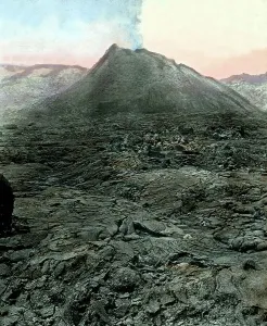 Ein Lavafeld am Vesuv von Carl Simon, 1910er Jahre.