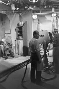 Dreharbeiten für den Deutschen Fernseh-Rundfunk in Deutschland, 1930er Jahre.