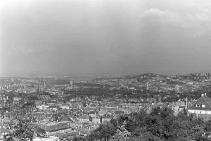 Stuttgart, Blick auf die Stadt Stuttgart, Deutschland in den 1930er Jahren.