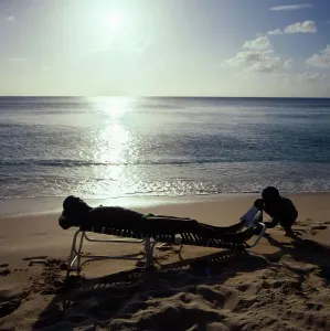 Strandleben auf Barbados um 1985