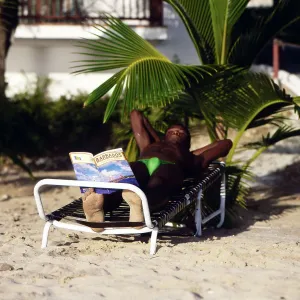 Strandleben auf Barbados um 1985