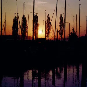 Bodensee Sonnenuntergang in Baden-Württemberg, Deutschland um 1983