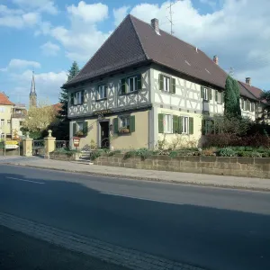 Alte Apotheke in Schesslitz bei Bamberg, Deutschland, 1980er Jahre.