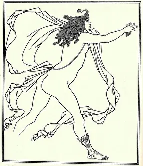 Kunstvolle Porträts Drucke: Apollo verfolgt Daphne von Beardsley.
