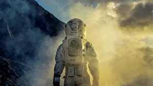 Drucke von Astronaut, der ein fremdes Planeten erkundet Mai Drucke: Astronaut, der ein fremdes Planeten erkundet.