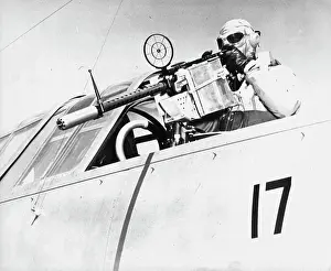 Retro Aviation Images Drucke: An Axis Ship Is His Target -- A U
