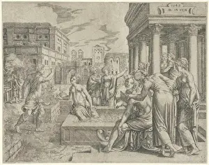 Drucke von Bathsheba erhält die Botschaft Davids, Cornelis Massijs, 1549 September Drucke: Bathsheba erhält die Botschaft Davids, Cornelis Massijs, 1549