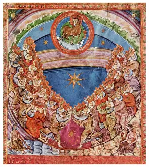 Drucke von Der Beringarius-Codex. Die Anbetung des Lammes aus dem Codex Aureus von St. Emmeram. Datiert 9. Jahrhundert Octodontidae Drucke: Der Beringarius-Codex. Die Anbetung des Lammes aus dem Codex Aureus von St