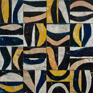 Oil On Canvas Modern Art Drucke: Bold forms and shapes are built up with layers of encaustic paint