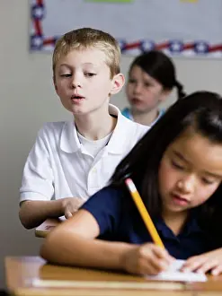 Multi Ethnic Group Portrait Drucke: boy cheating