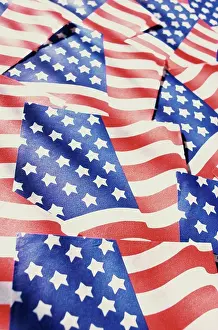 2005 Drucke: Nahaufnahme von amerikanischen Flaggen.