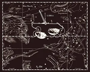 Johannes Hevelius Artwork Drucke: Constellation of Libra
