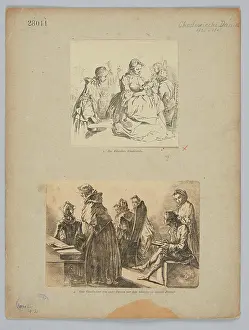 Drucke von Daniel Chodowiecki, zwei Illustrationen auf einem Blatt. unbekannt, Verleger Daniel Chodowiecki Drucke: Daniel Chodowiecki, zwei Illustrationen auf einem Blatt. Unbekannt, Verleger.