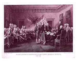 Drucke von Die Erklärung der Unabhängigkeit, 4 Asher Brown Durand Drucke: Die Erklärung der Unabhängigkeit.