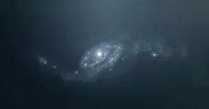 Astronomy Images Drucke: Distant galaxy visible from space station sent in outer space