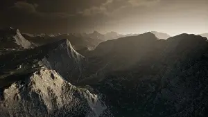 Dramatic Sky Landscape Drucke: Dramatic sky over steps in a mountain