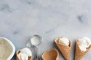Ice Cream Photography Drucke: Flat lay ice cream frame