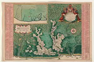 Surinam Drucke: Allgemeine Karte von Suriname; Allgemeine Karte der Colonie oder Provintie von Suriname: mit den Flüssen