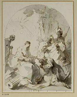 Historical Religious Artwork Drucke: A graphitic pencil