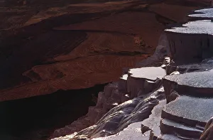 Pamukkale Turkey Drucke: High angle view of travertine pools