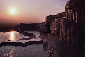 High Angle View Of Nature Drucke: High angle view of travertine pools