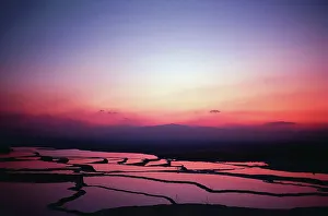 Natural Phenomenon Photography Drucke: High angle view of travertine pools