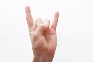 One Person Cutout Image Drucke: Horns gesture