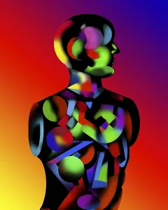 Computer Generated Art Drucke: Rainbow Man by Chann