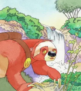 Watercolour Animal Illustrations Drucke: Sloth illustration