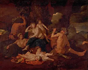 Drunkenness In Art History Drucke: The Infancy of Bacchus by Poussin